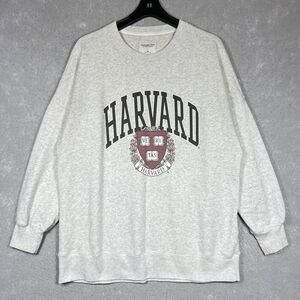 Abercrombie & Fitch HARVARD Crewneck Sweatshirt Women’s XL Gray Oversized